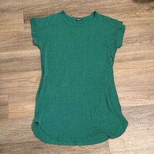 Green Ribbed Women's Dress
